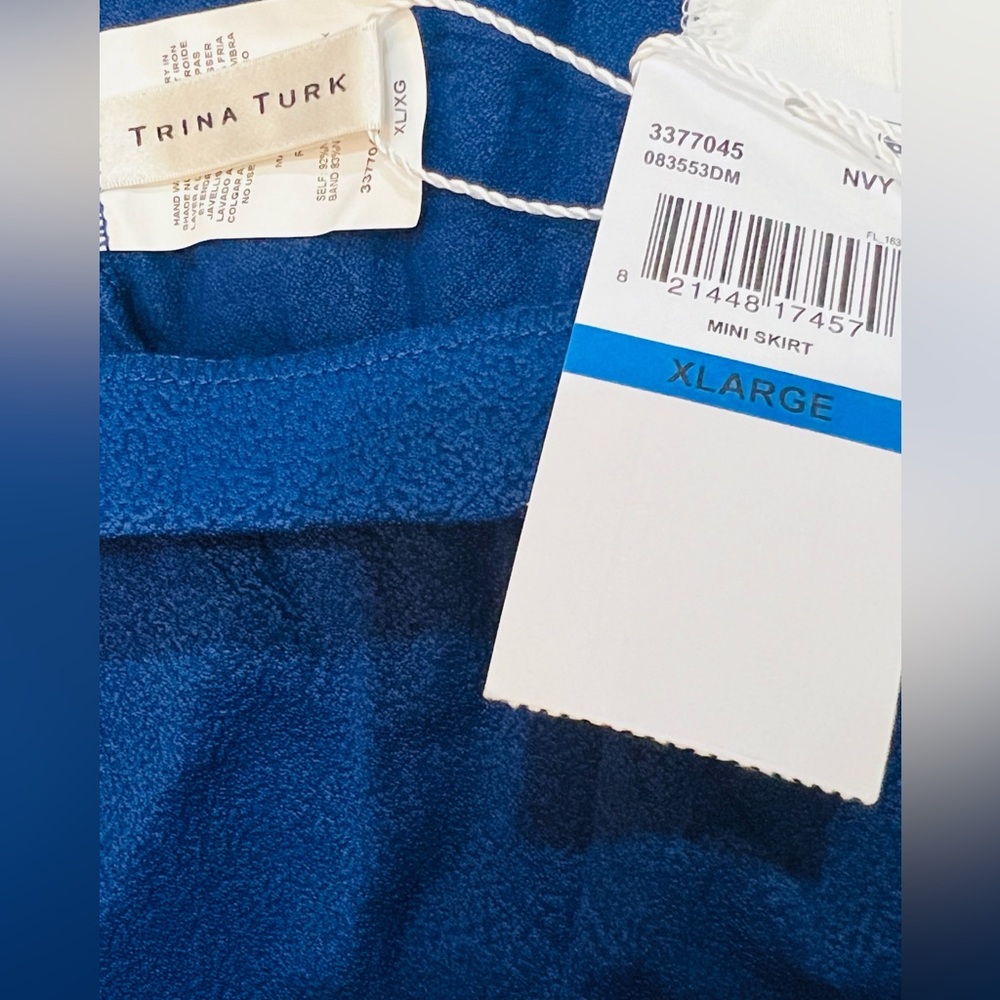 NWT TRINA TURK $98 MSRP Women’s Navy & White Court Side Mini Skirt Swim Cover - Picture 6 of 9